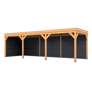 Douglas overkapping, 402 x 735 cm + wanden zwart, Verando, Orgin